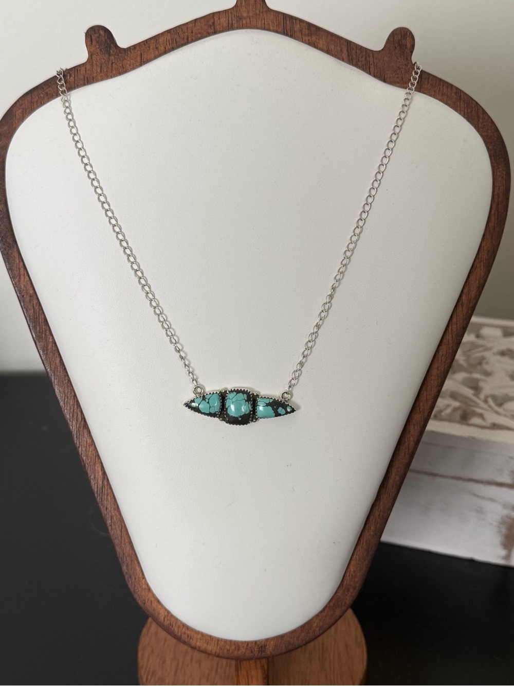Southwest Handmade | Sterling Silver and Blue Moon Turquoise Necklace